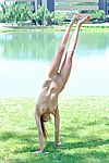 Nude girl acrobatic tricks
