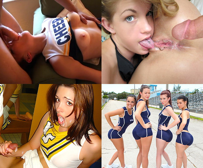 Naughty cheerleaders have lesbian fun on the back of the Xxx Pic Hd
