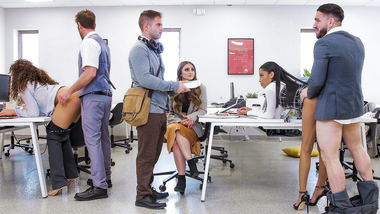 Women naked at the office