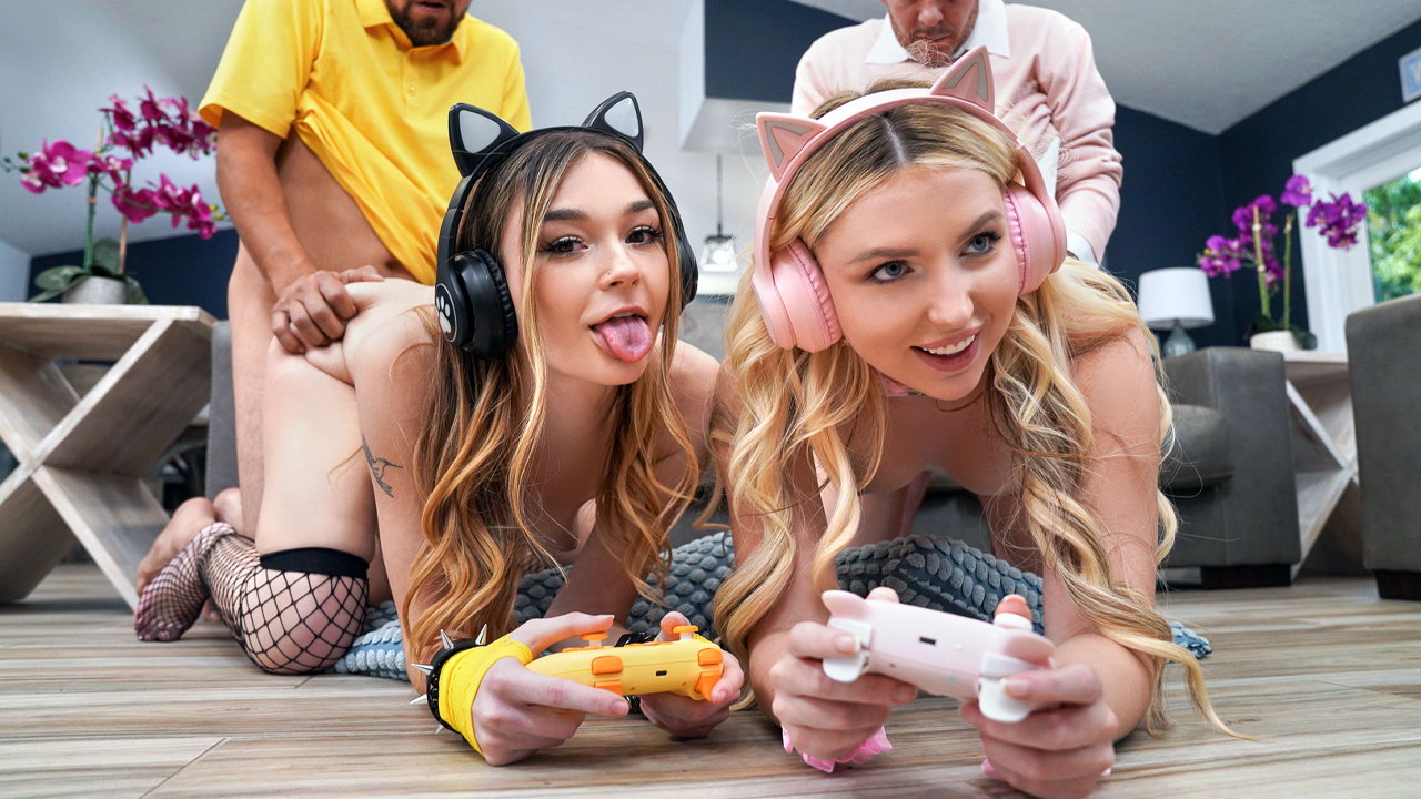 Dads are weaning the girls off video games with their cocks